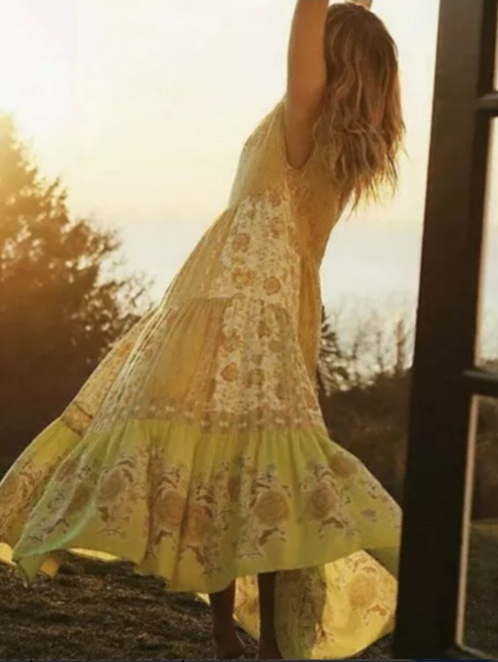 Free People Floral Bohemian Maxi Dress XS